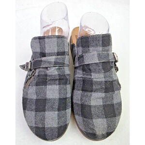 Blowfish Malibu Florah Women’s Slides Gray Black Plaid Comfort Sandals Sz 10